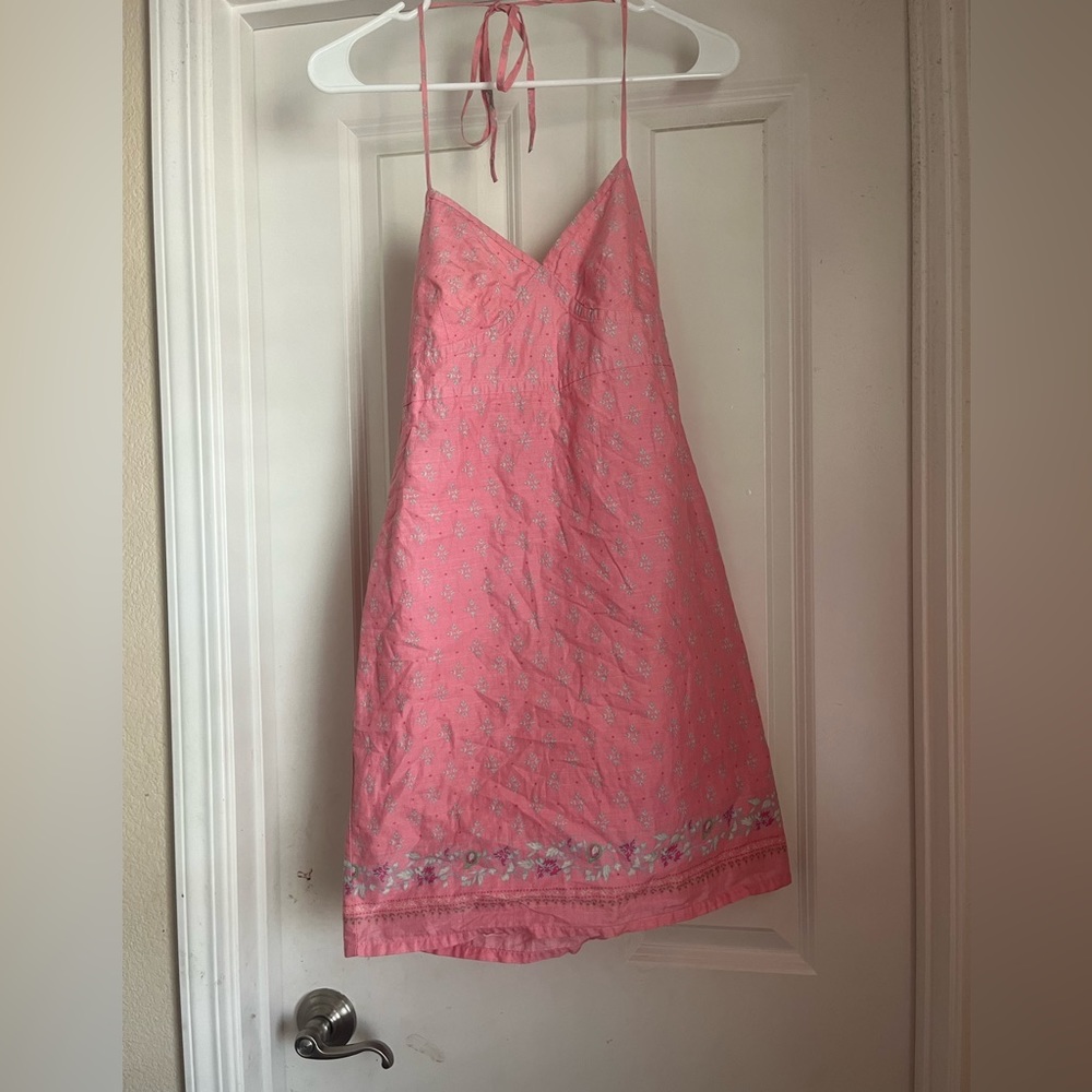 vintage gap pink halter dress